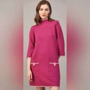 Fate Anthropologie Pink Knit Mock Turtleneck Sweater Dress Women’s Size S